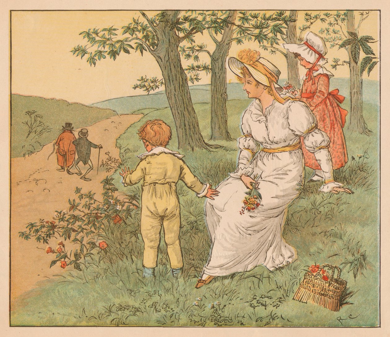 Wandelen naar Mouseys Hall, c1883 door Randolph Caldecott