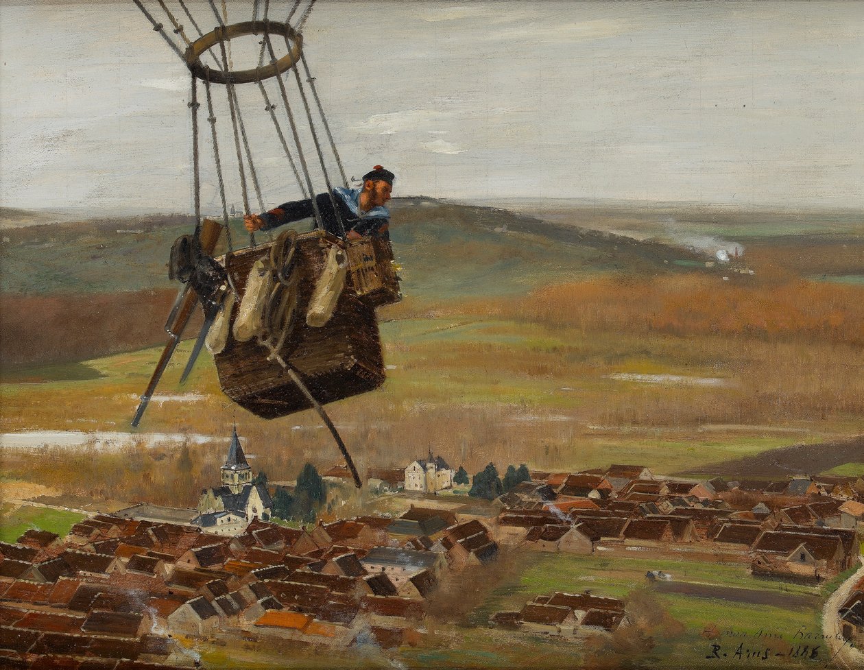 Een Franse militaire ballonvaarder, 1880s door Raoul Joseph Arus