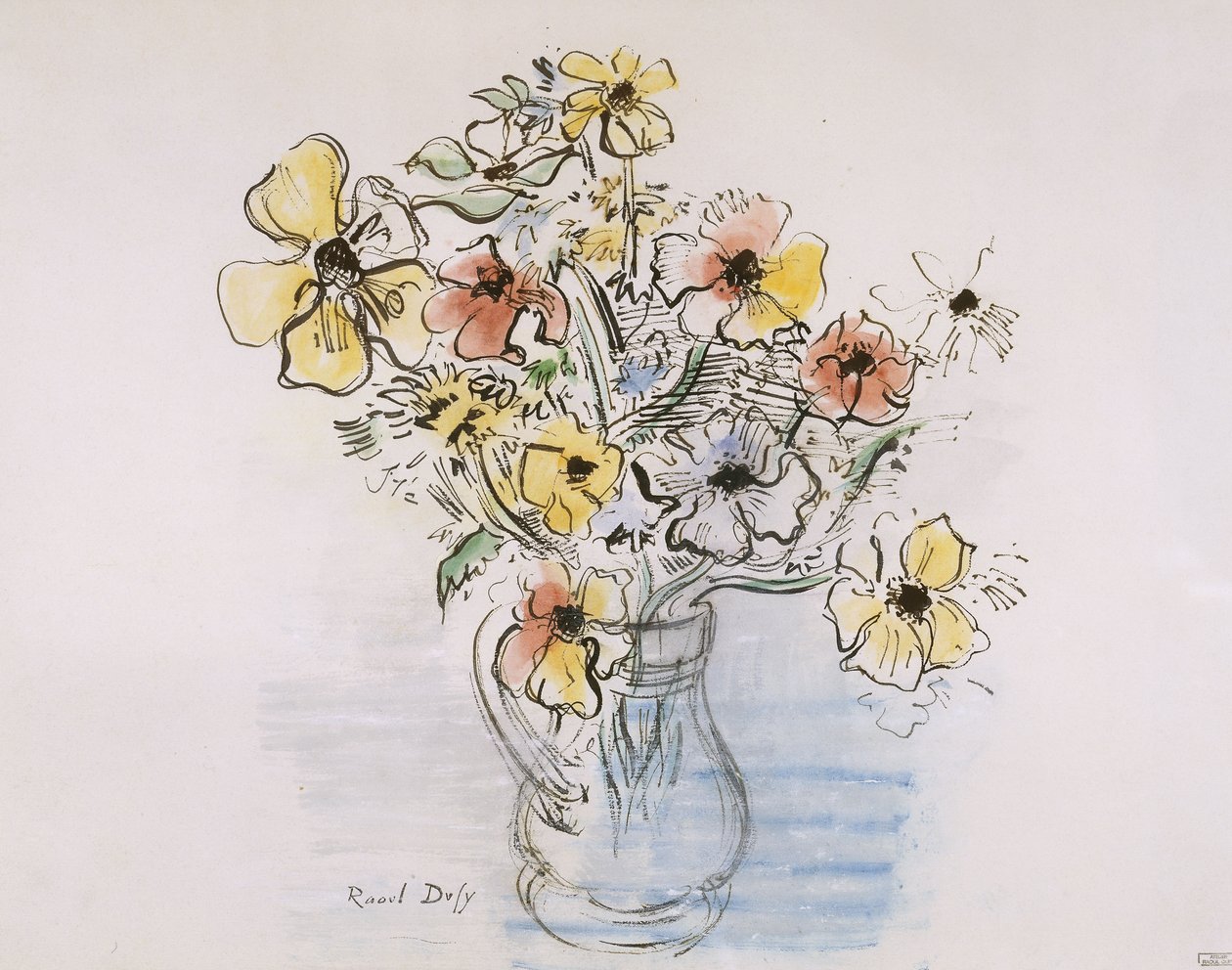 Boeket anemonen door Raoul Dufy
