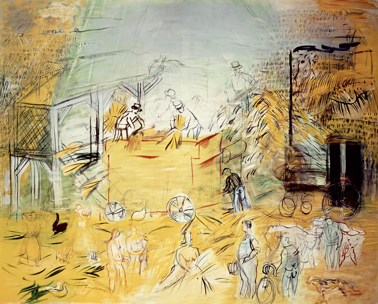 Oogstscène (olieverf op doek) door Raoul Dufy