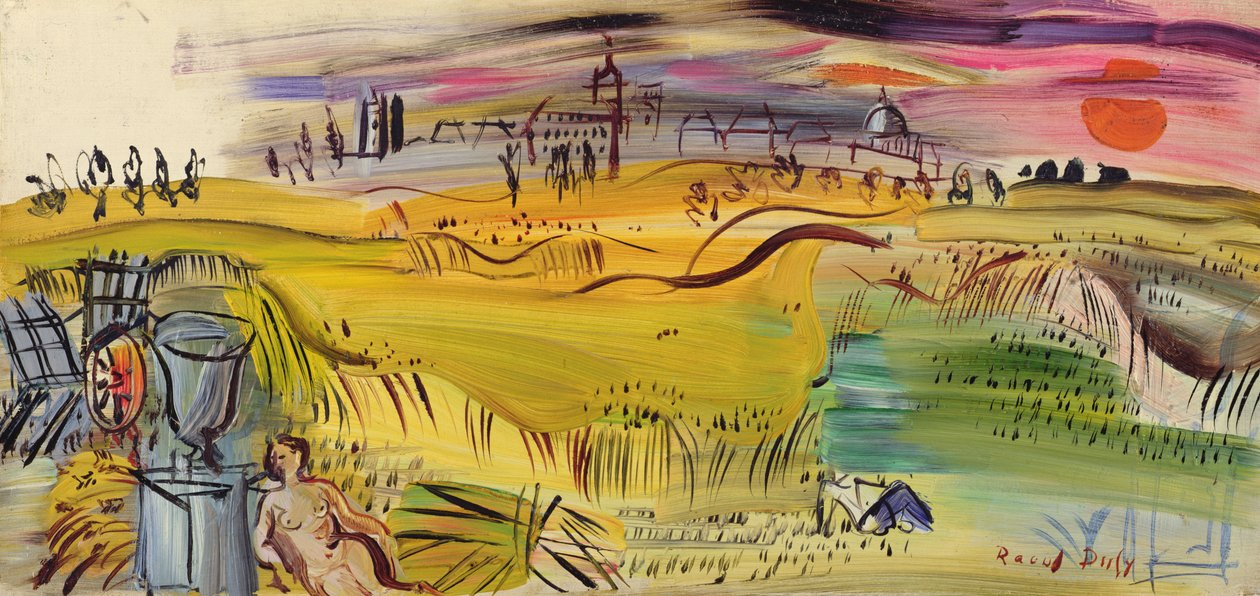 Oogst in Langres door Raoul Dufy