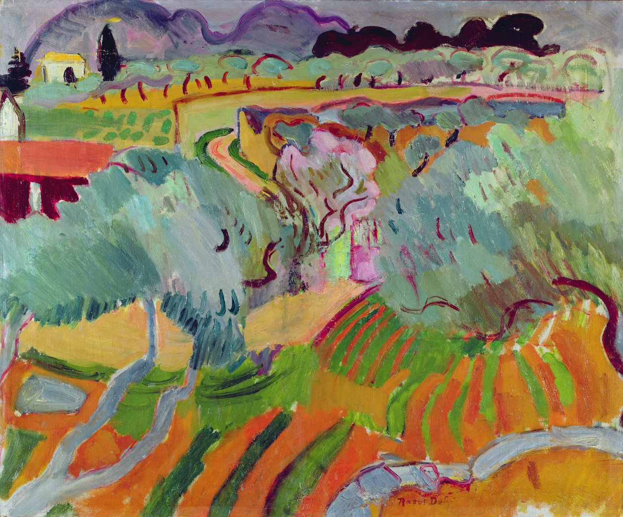 Landschap in de Provence door Raoul Dufy