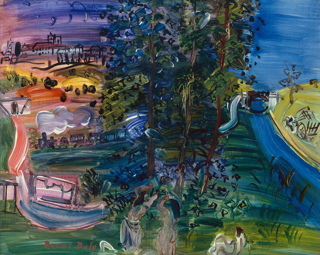 Landschap van Langres (olieverf op doek) door Raoul Dufy