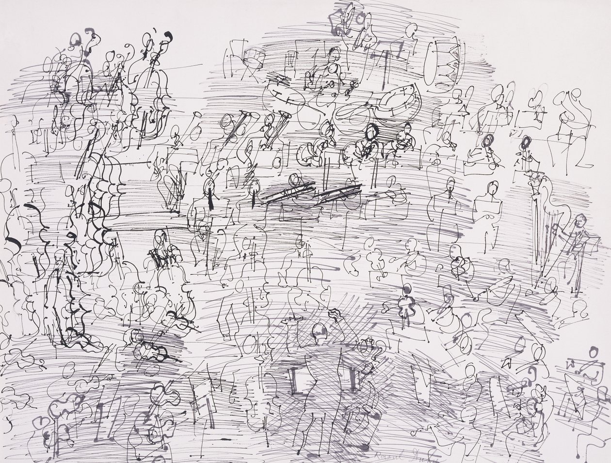 Orkest; Orchestre door Raoul Dufy