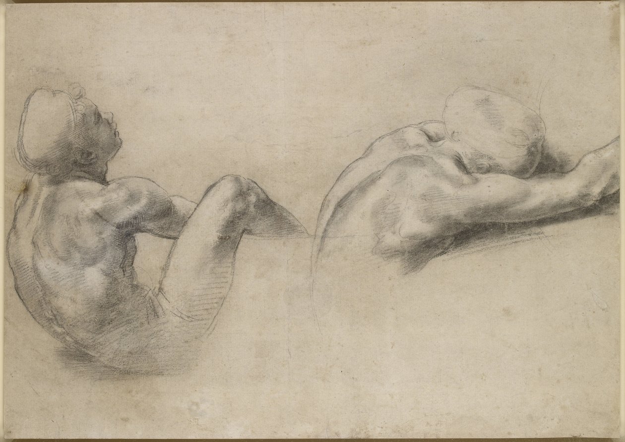 Recto: Twee naaktstudies, WA1846.210 door Raffaello Sanzio Raphael