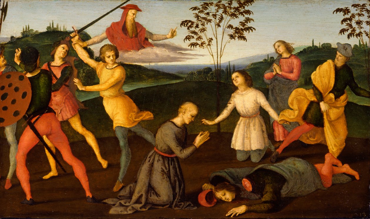 St. Hiëronymus straft de ketter Sabinianus door Raffaello Sanzio Raphael