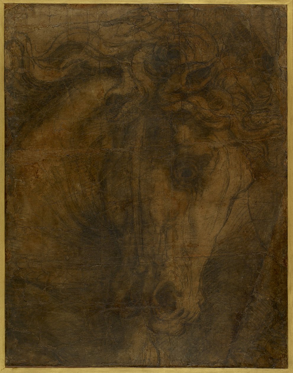 Het hoofd van een paard door Raffaello Sanzio Raphael
