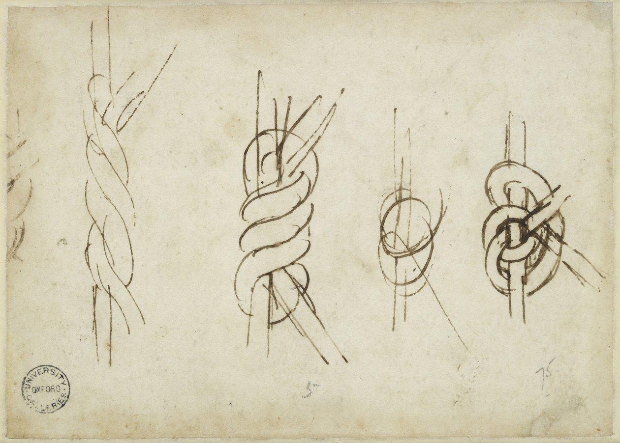 Verso: Vijf schetsen van bandwerk, WA1846.196 door Raffaello Sanzio Raphael