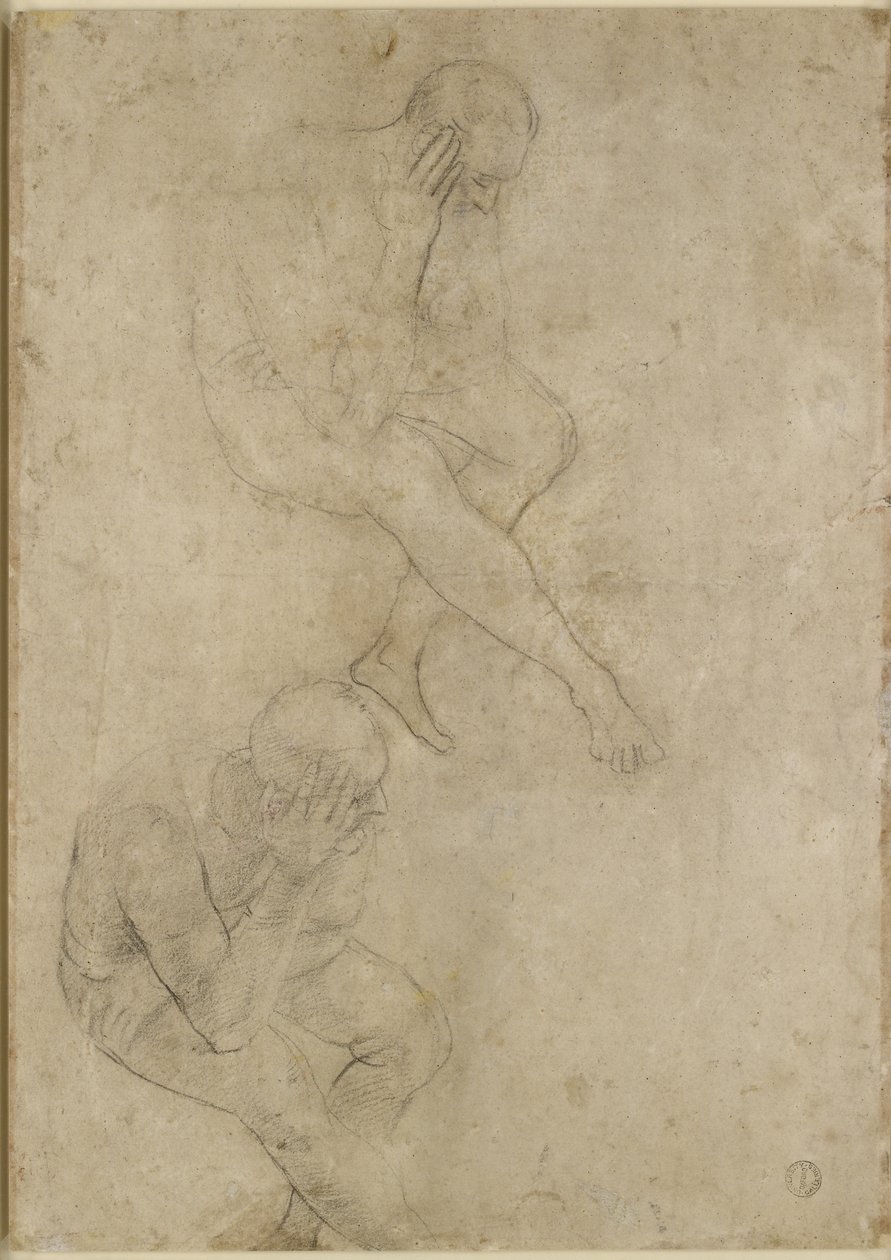 Verso: Twee studies van een oudere man, WA1846.210 door Raffaello Sanzio Raphael