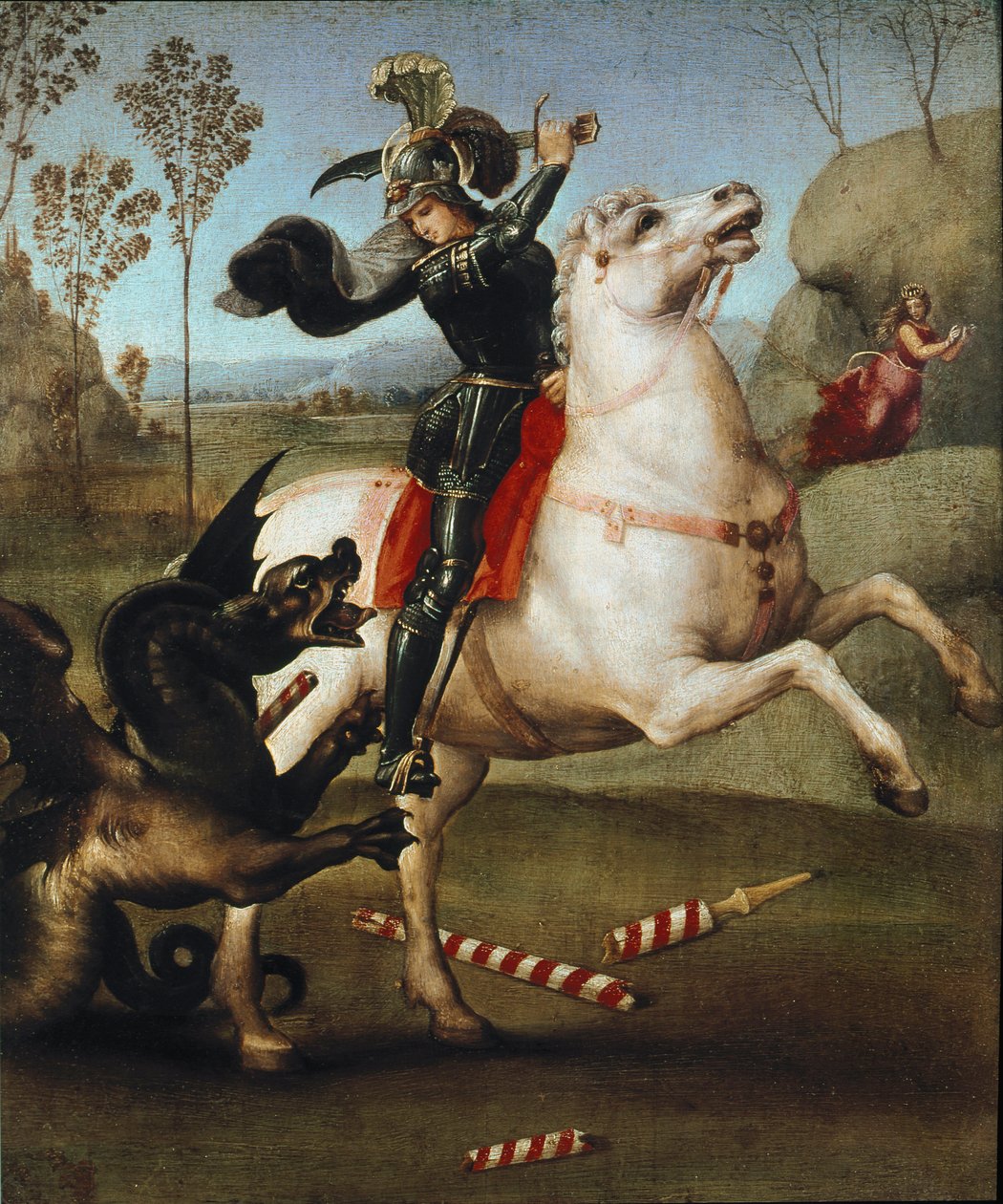 Sint Joris en de Draak door Raphael (1483 1520)