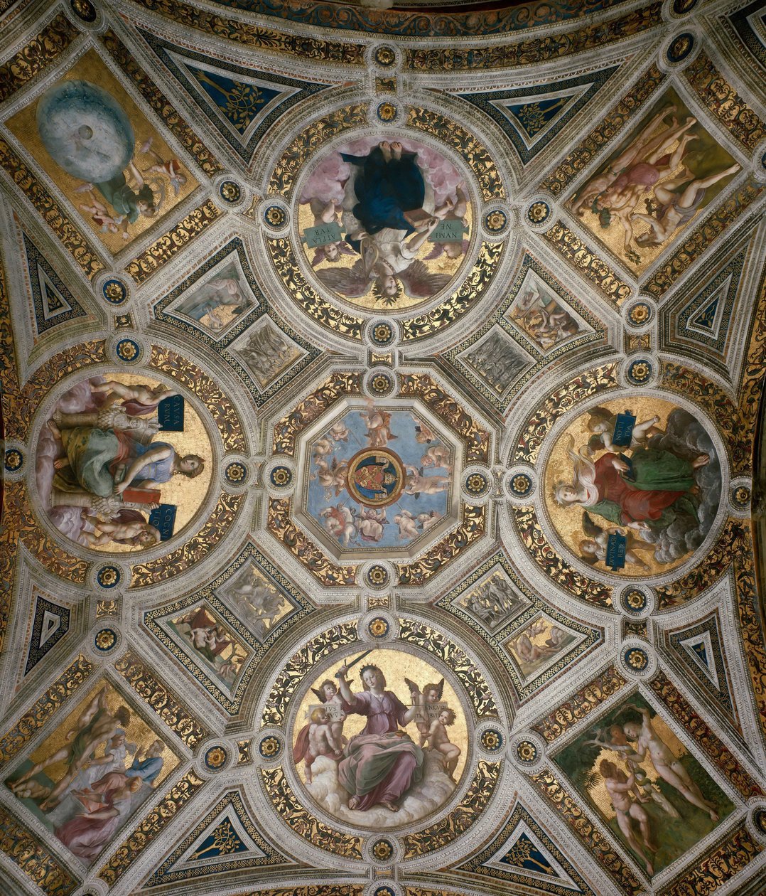 Plafond in Stanza della Segnatura door Raphael