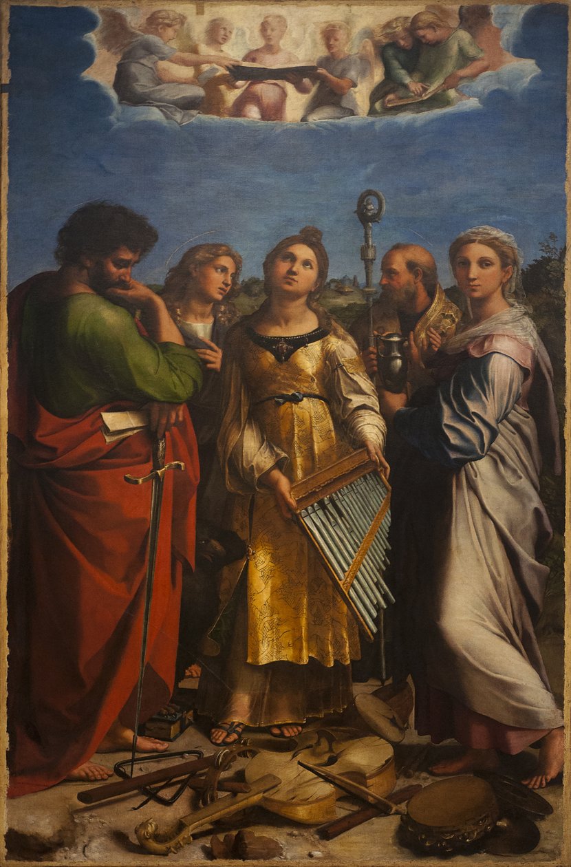 De extase van Sint-Cecilia door Raphael