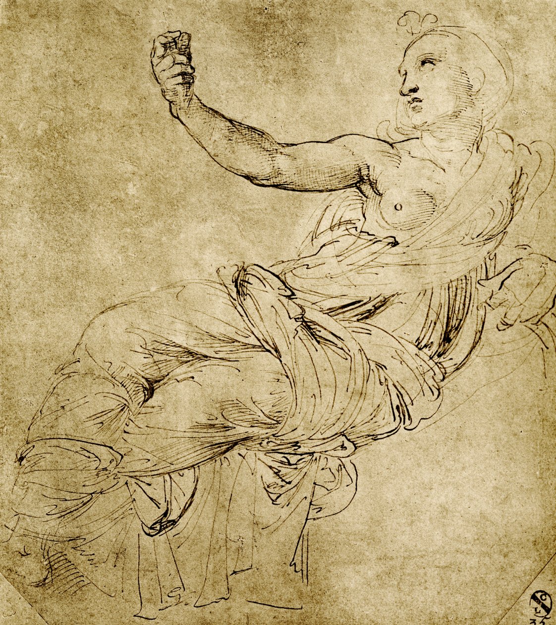 De muze Euterpe door Raffaello Sanzio Raphael