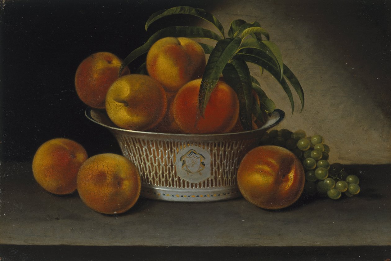 Stilleven met perziken door Raphaelle Peale