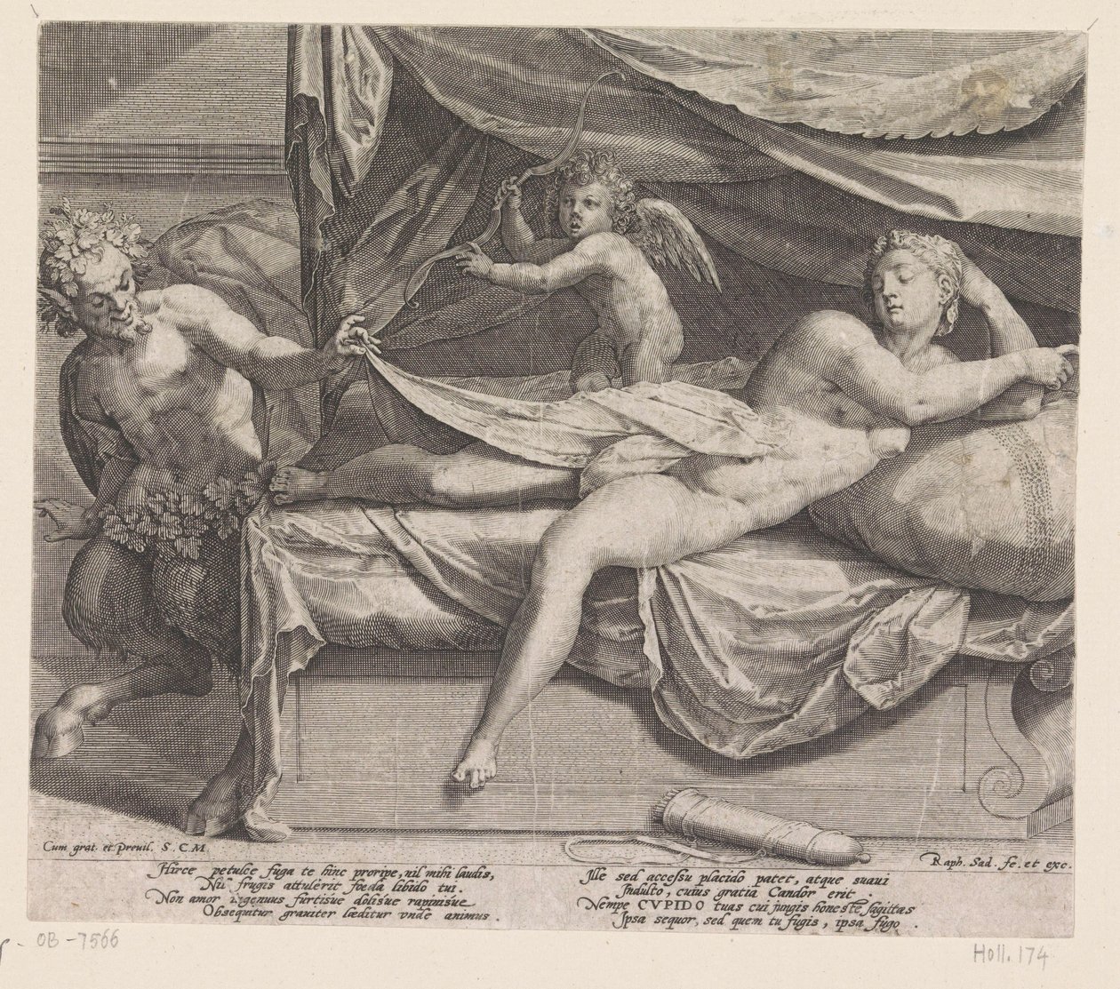 Jupiter en Antiope door Raphaël Sadeler (I)