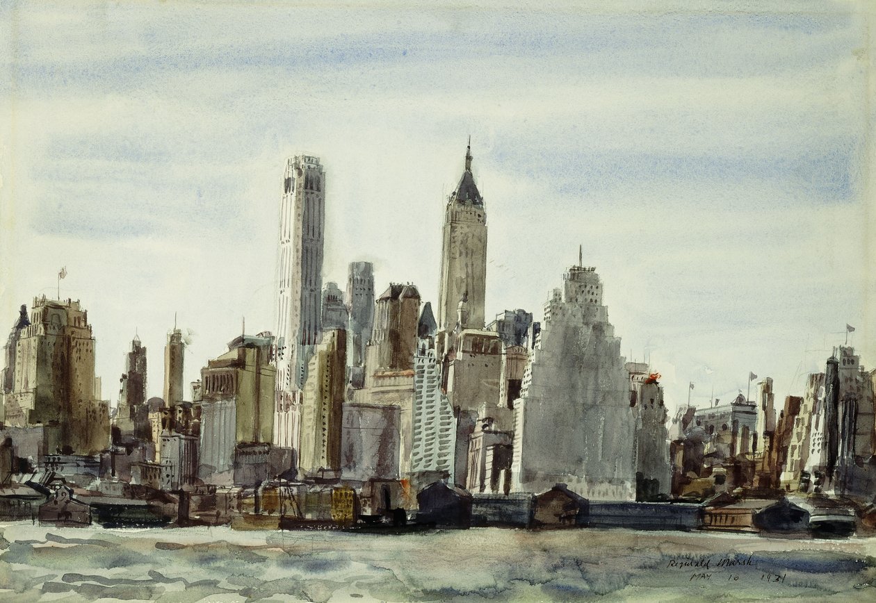Stadslandschap, New York door Reginald Marsh