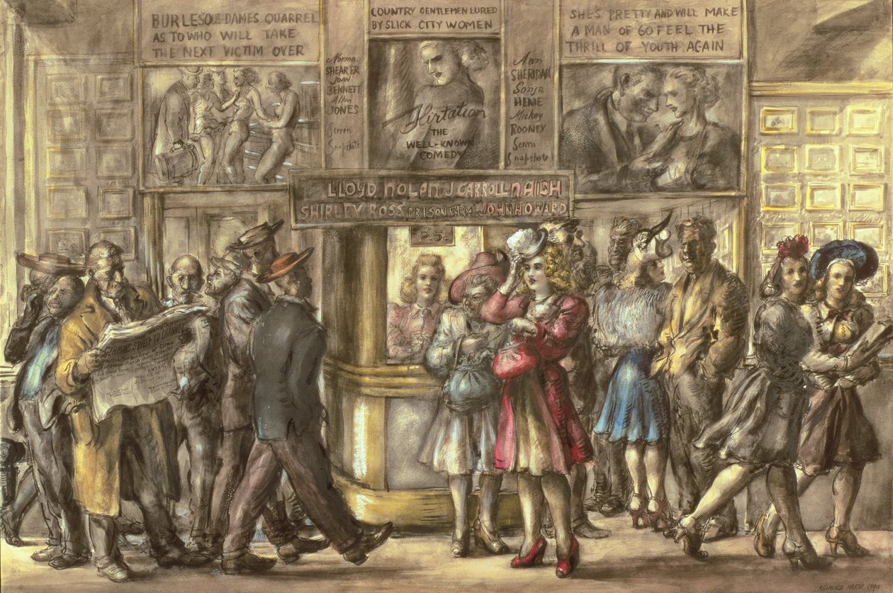 Harris Theater, New York door Reginald Marsh