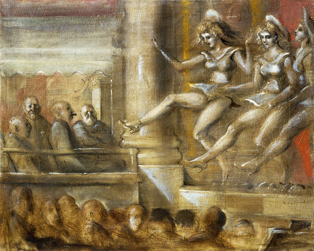 Drie koormeisjes door Reginald Marsh