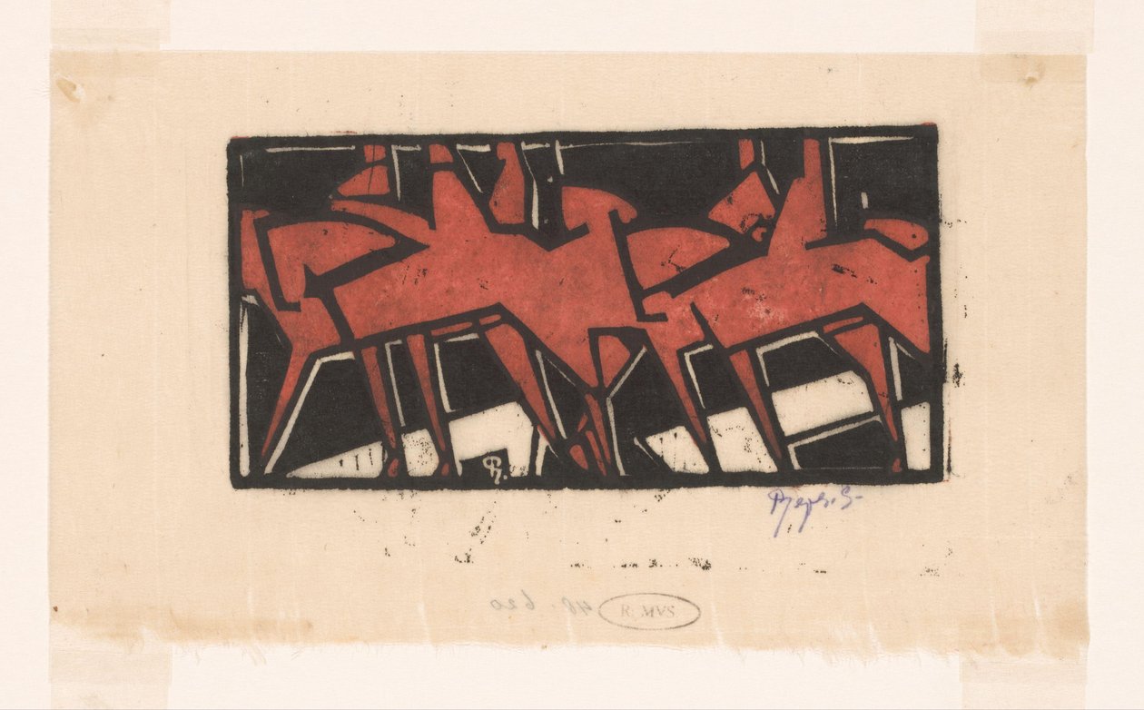 Ruiters te paard door Reijer Stolk (signed by artist)
