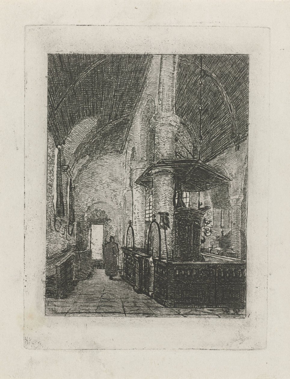 Kerkinterieur door Reinier Evert Johannes Roeterink