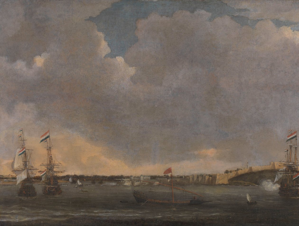 Gezicht op Tripoli door Reinier Nooms (signed by artist)
