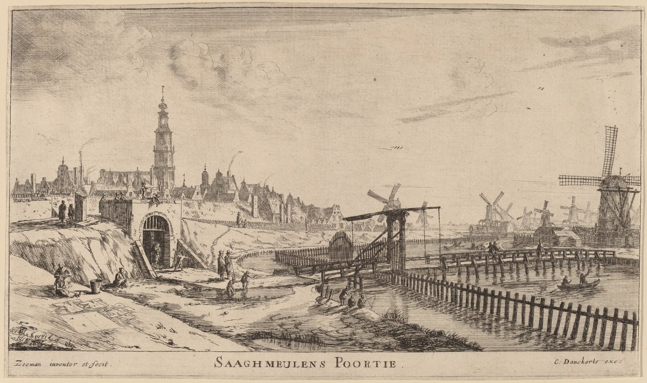 Zaagmolenpoort door Reinier Nooms, called Zeeman