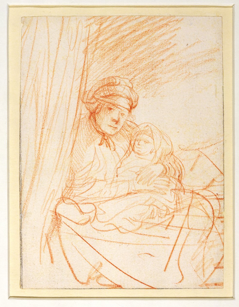 Saskia met haar eerste Kind Rumbartus door Rembrandt van Rijn