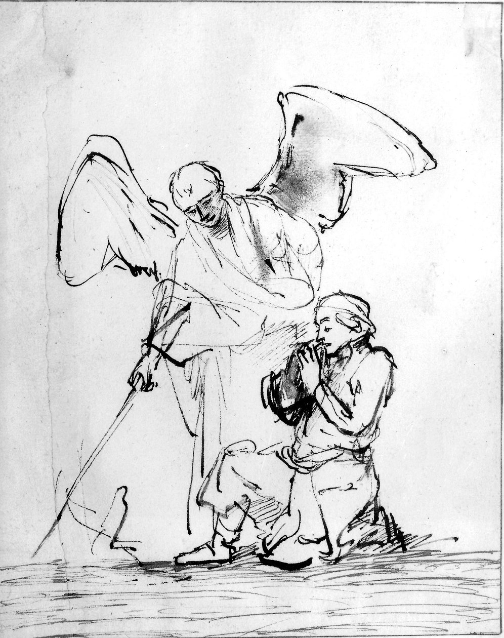 Tobias en de engel door Rembrandt van Rijn