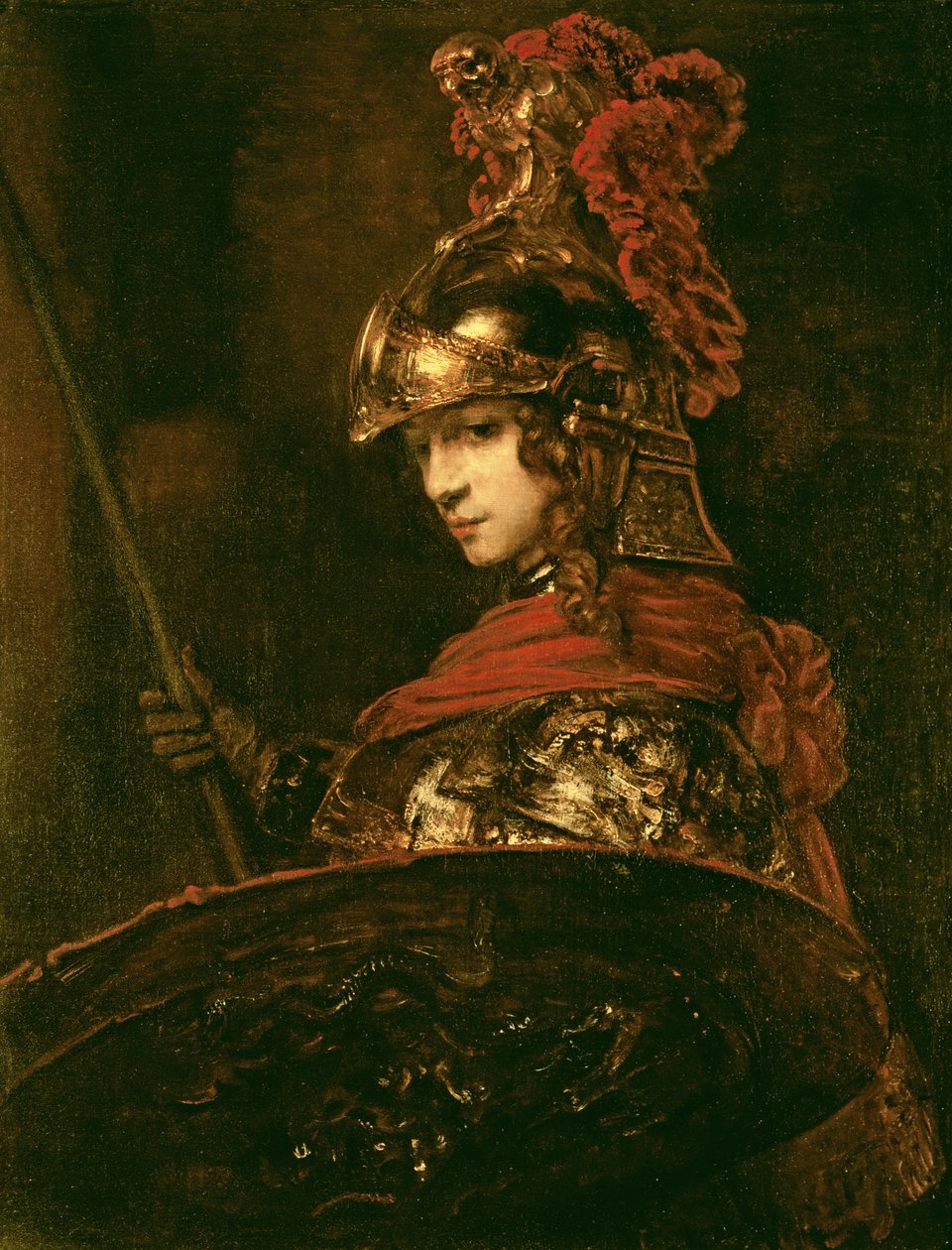 Pallas Athene (in Rüstung) door Rembrandt van Rijn