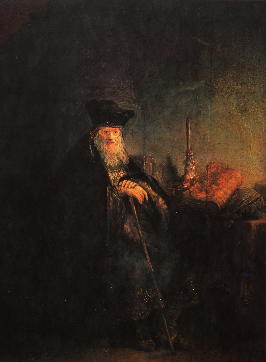 De oude rabbi door Rembrandt van Rijn