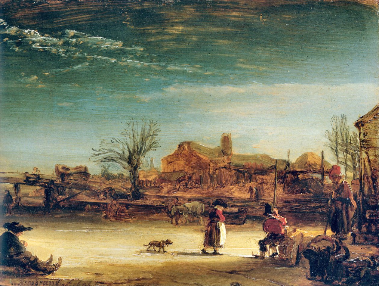 Winterlandschap door Rembrandt van Rijn