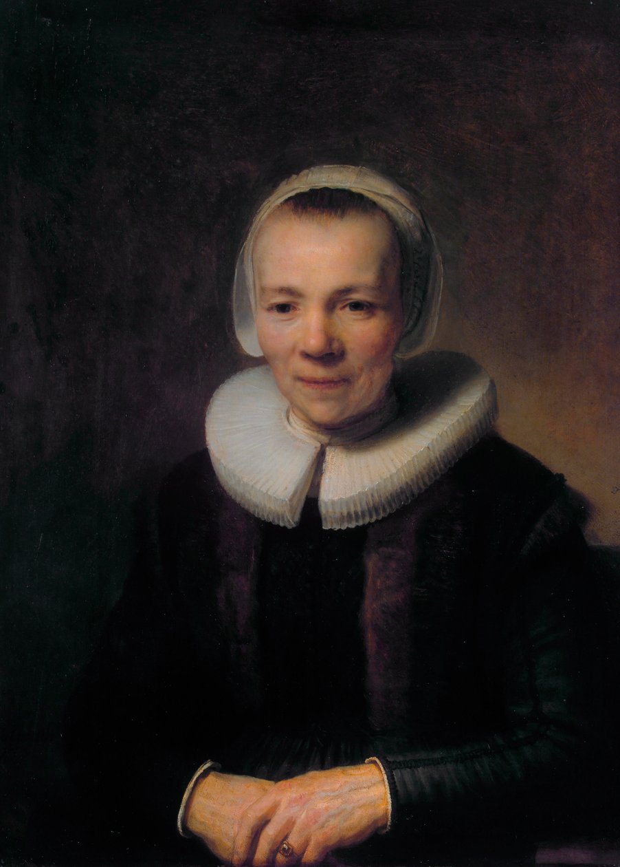 Portrait of Baertje Martens door Rembrandt