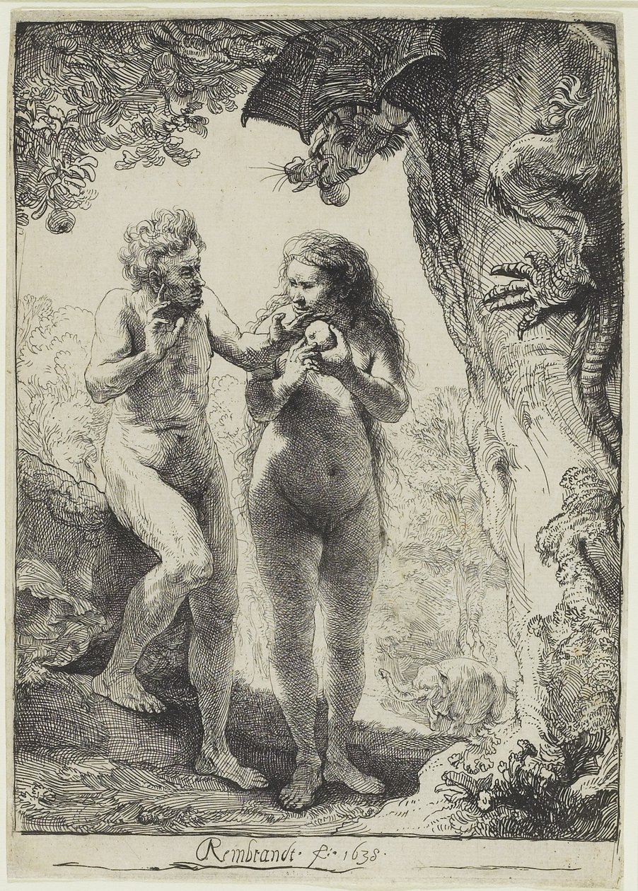 Adam en Eva door Rembrandt van Rijn