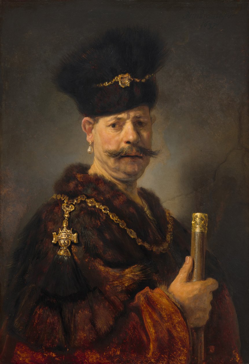 Een Poolse Edelman, 1637 door Rembrandt van Rijn