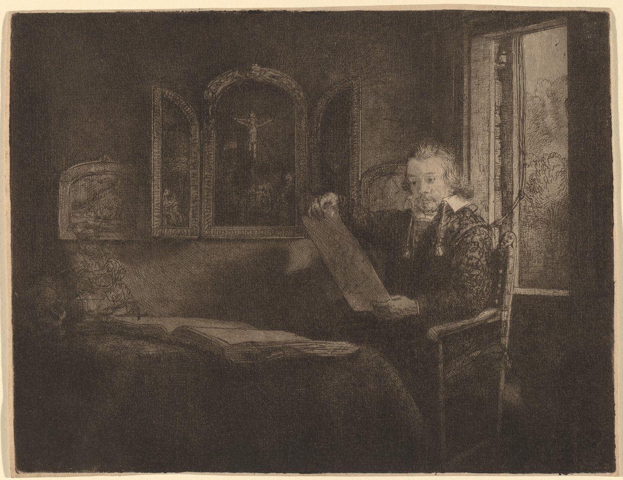 Abraham Francen door Rembrandt van Rijn