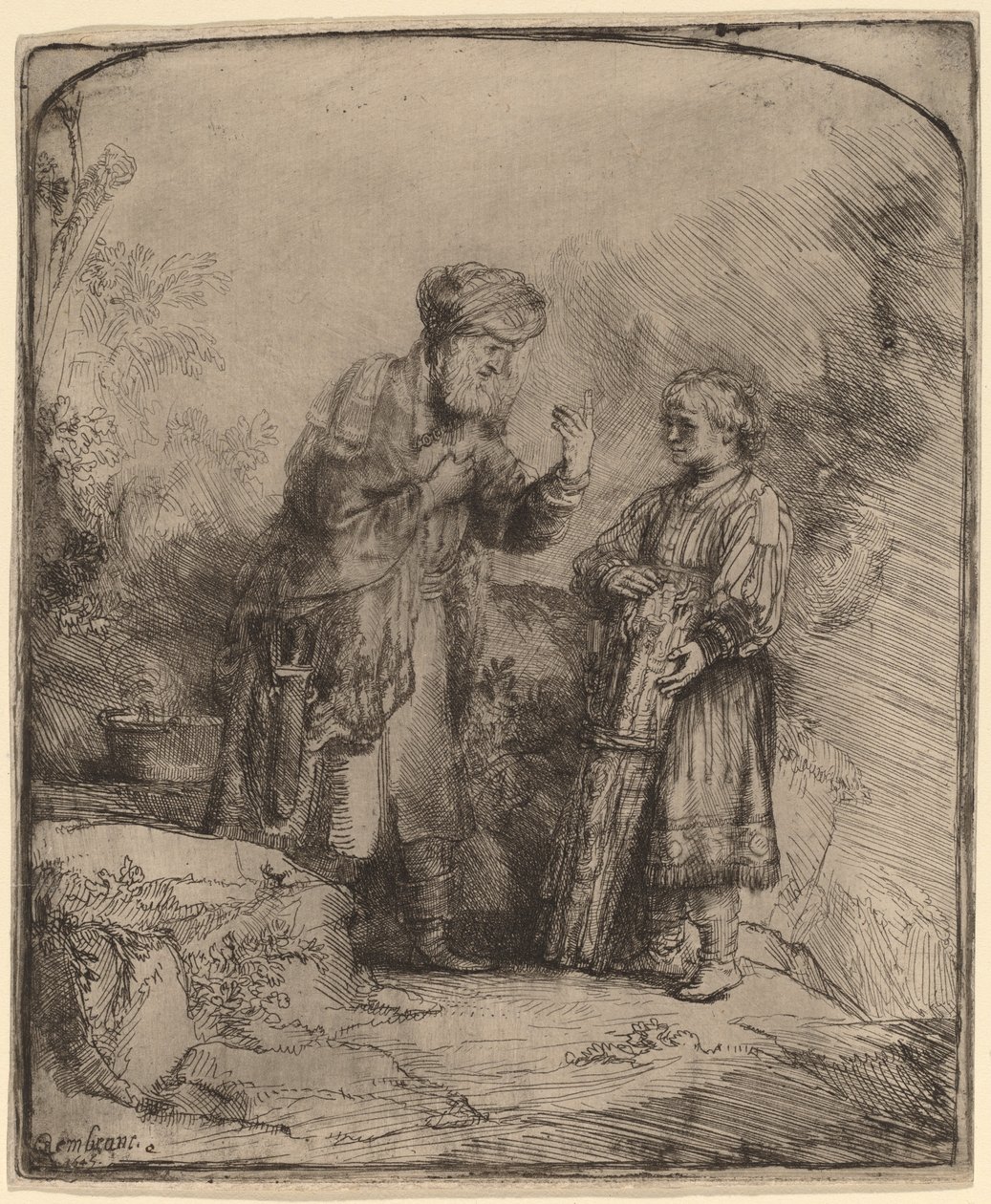 Abraham en Isaac door Rembrandt van Rijn