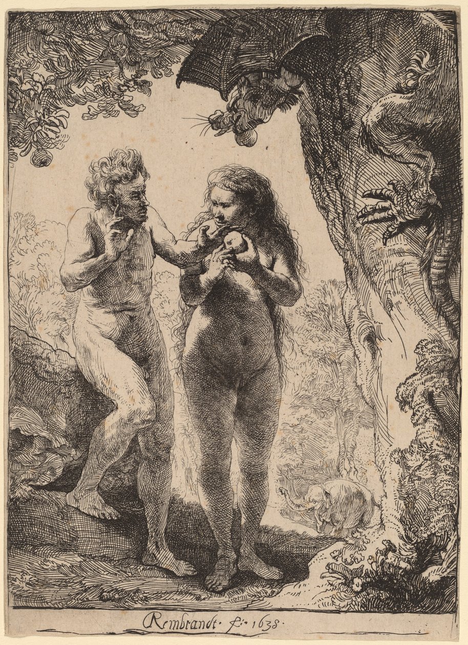 Adam en Eva door Rembrandt van Rijn
