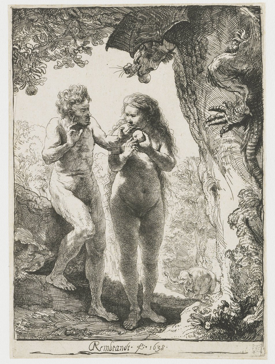 Adam en Eva door Rembrandt van Rijn