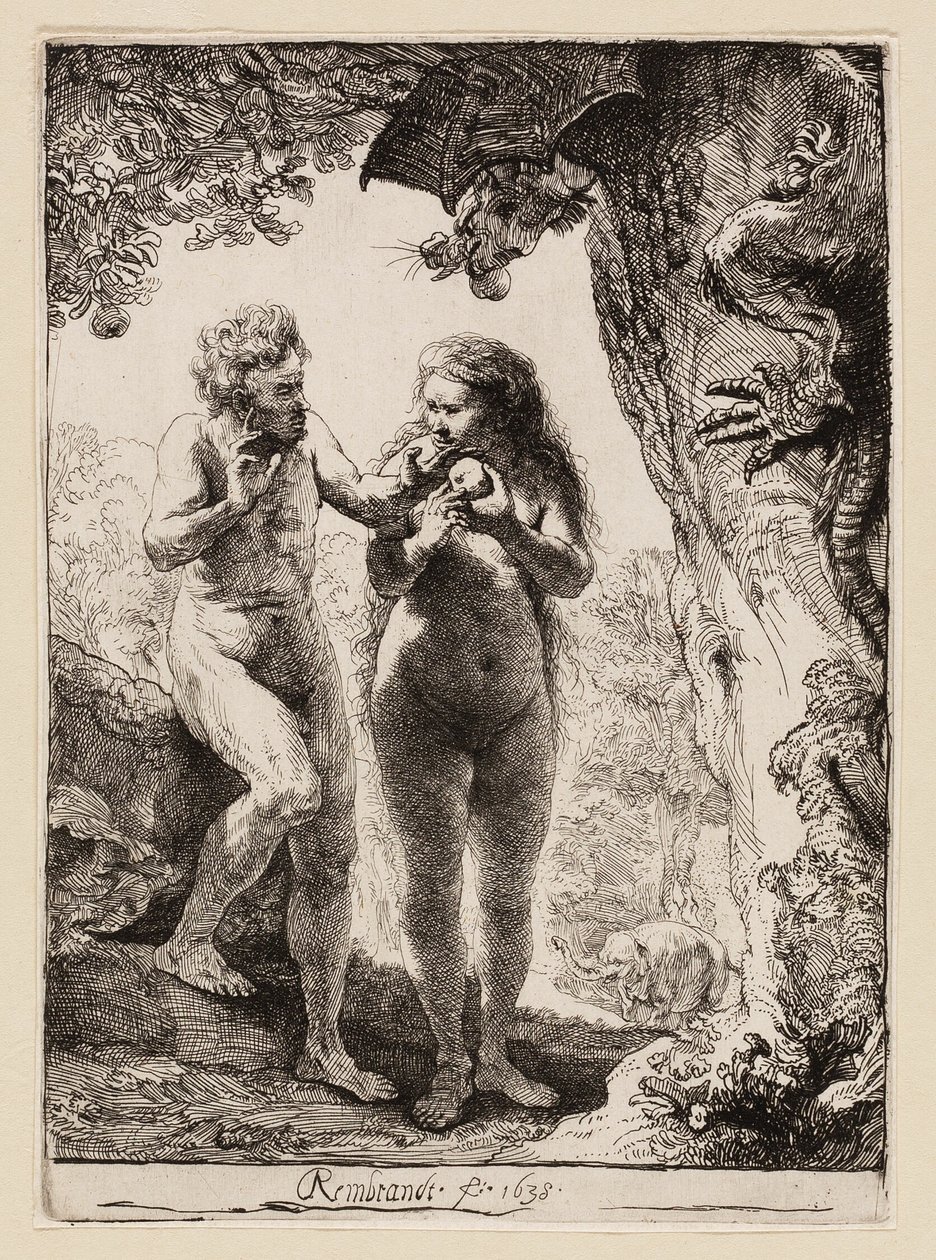 Adam en Eva door Rembrandt van Rijn
