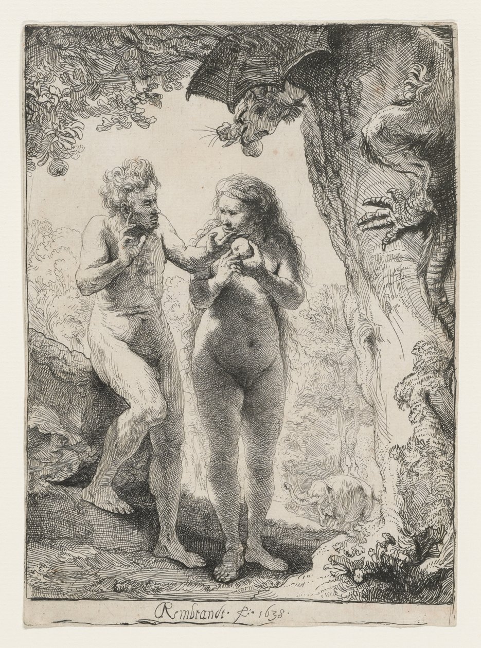 Adam en Eva door Rembrandt van Rijn
