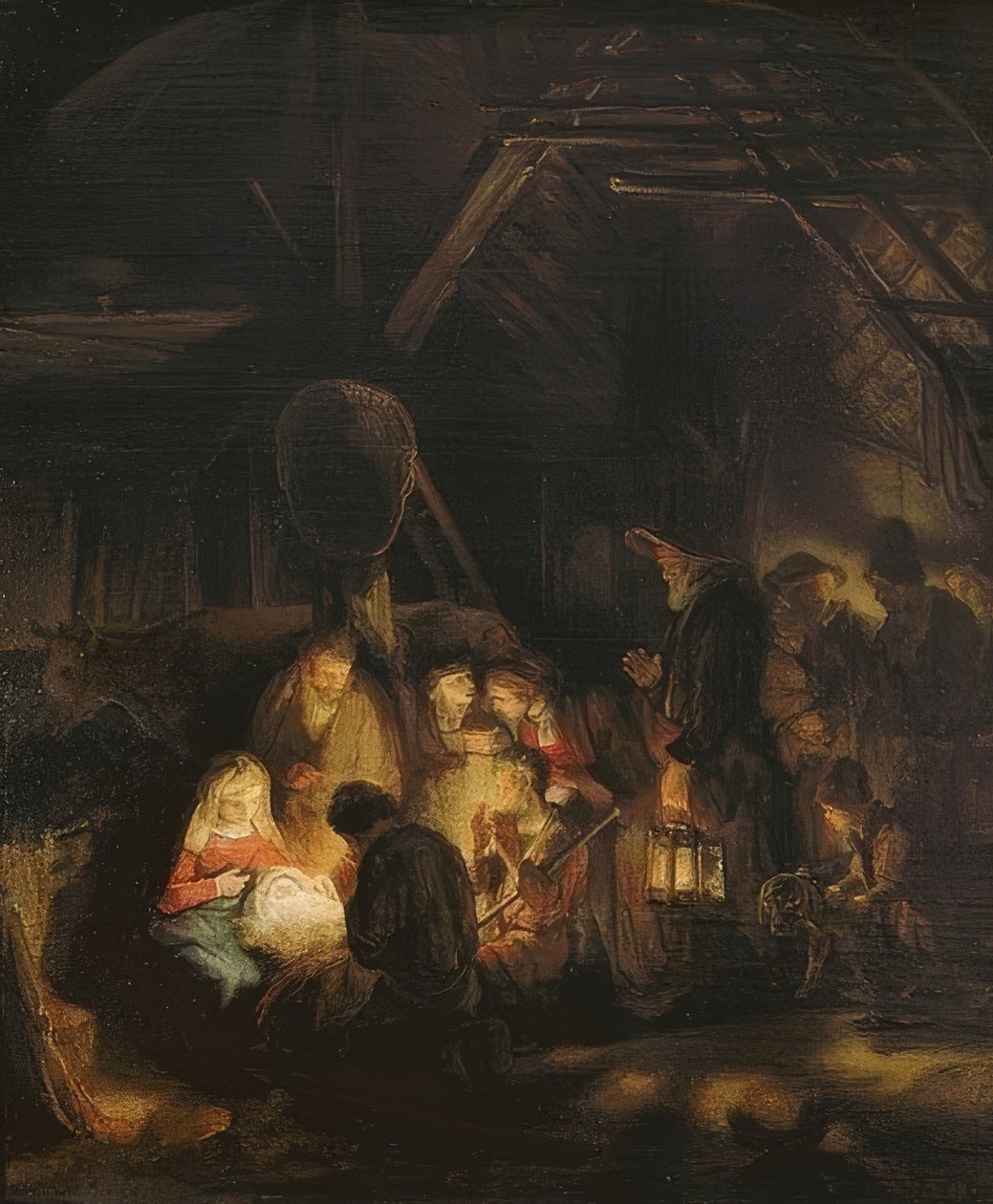 Aanbidding van de Herders door Rembrandt van Rijn