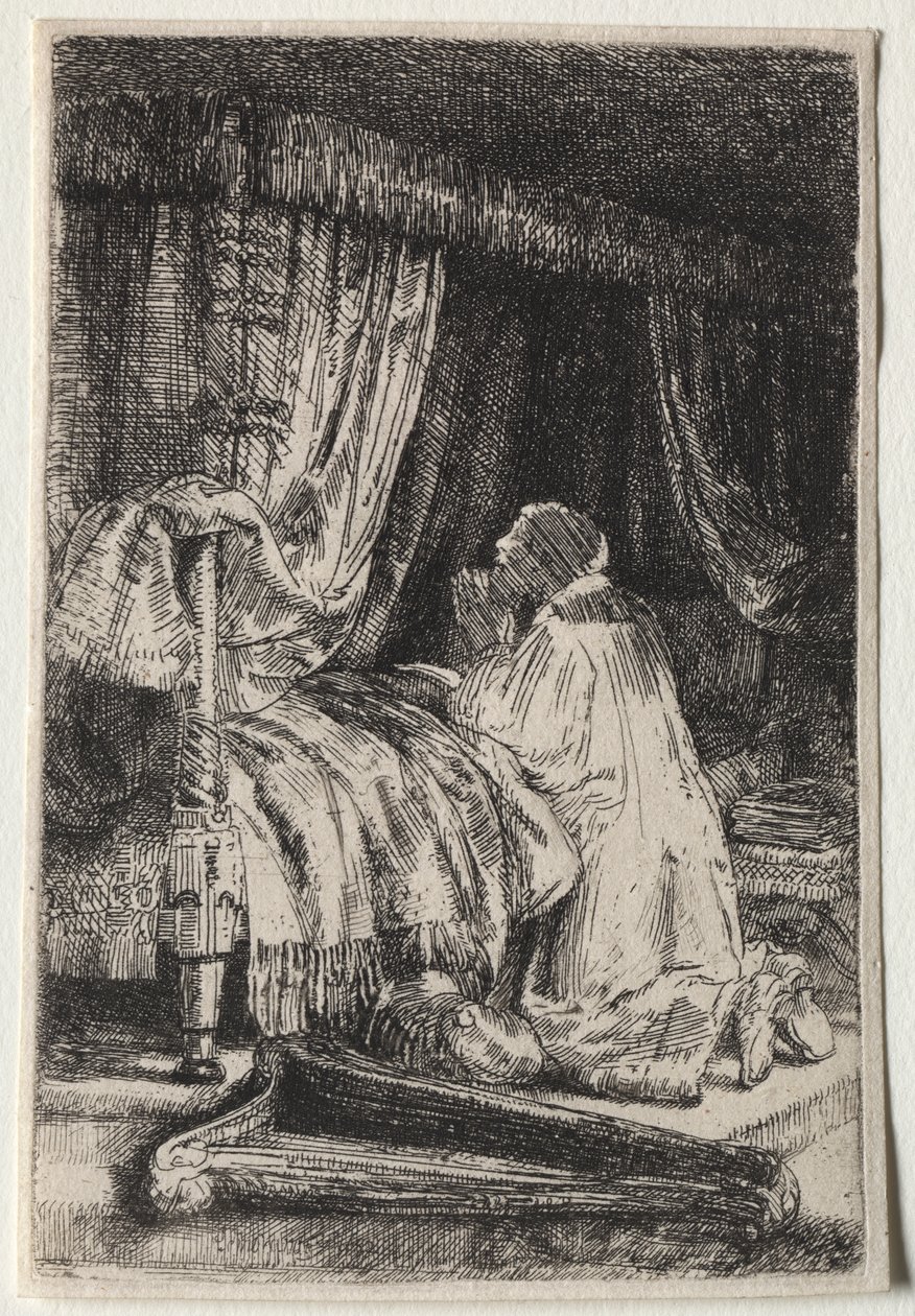 David in gebed door Rembrandt van Rijn