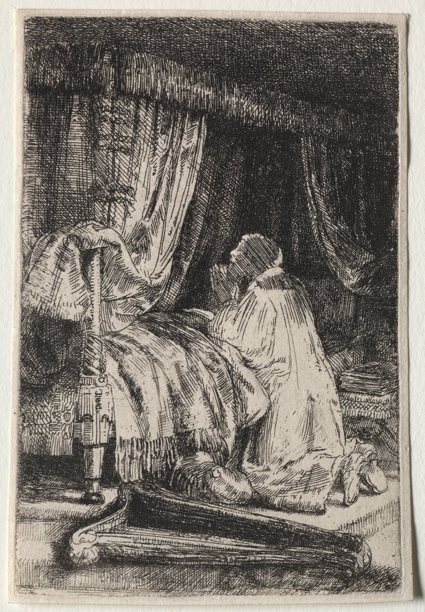 David in gebed, 1652 door Rembrandt van Rijn