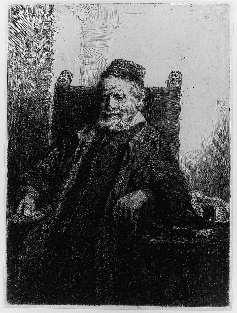 Jan Lutma, goudsmid, 1656 door Rembrandt van Rijn