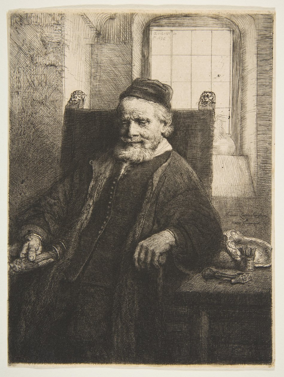 Jan Lutma, goudsmid, 1656 door Rembrandt van Rijn