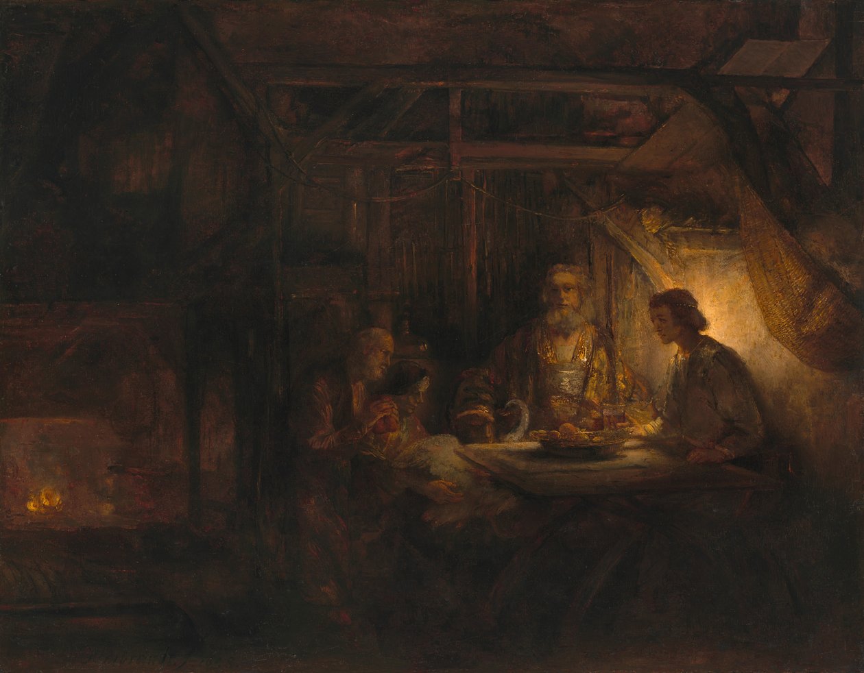 Philemon en Baucis door Rembrandt van Rijn