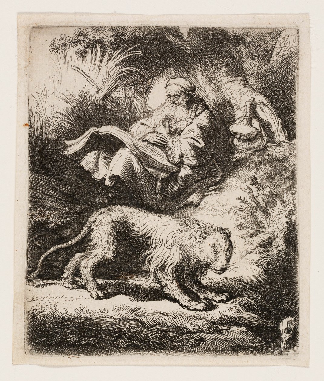 Sint Hiëronymus lezend door Rembrandt van Rijn