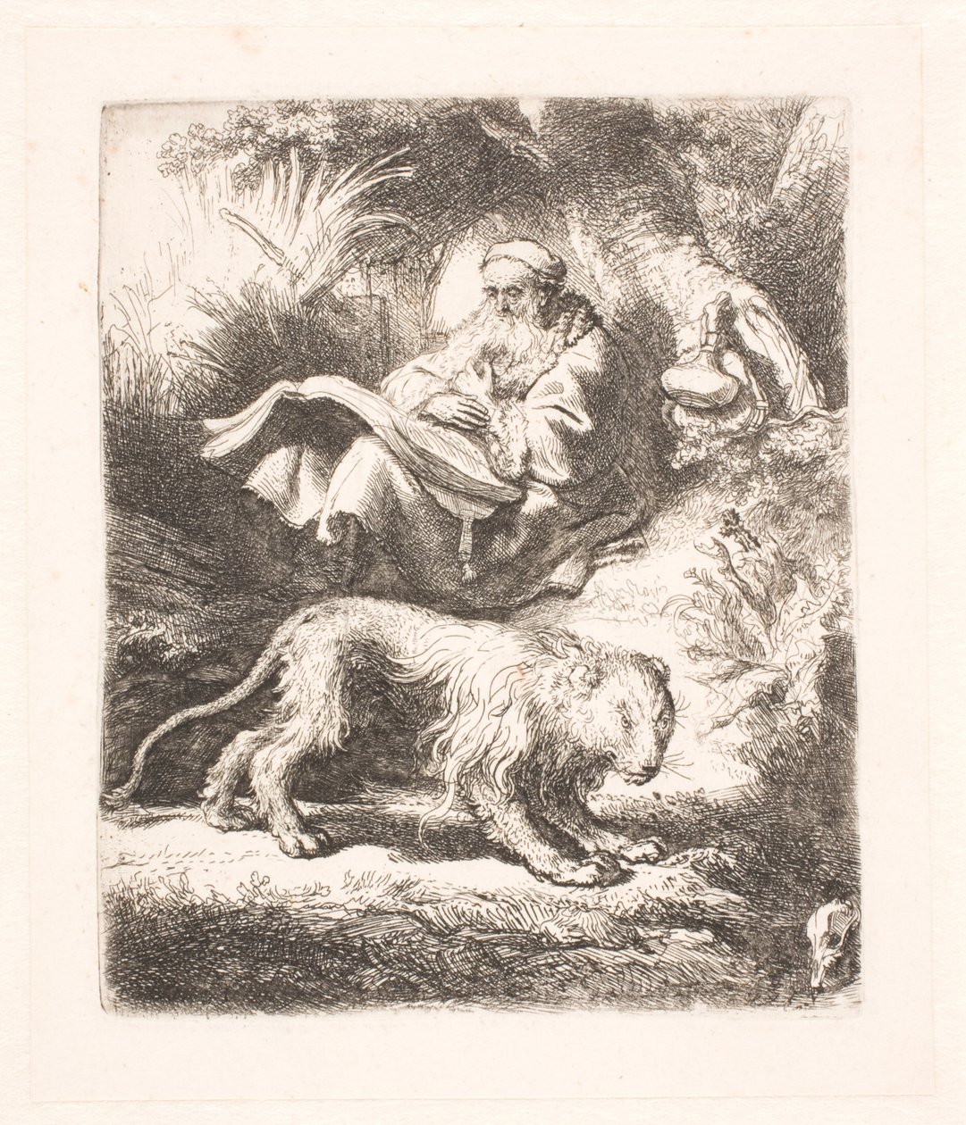 Sint Hiëronymus lezend door Rembrandt van Rijn