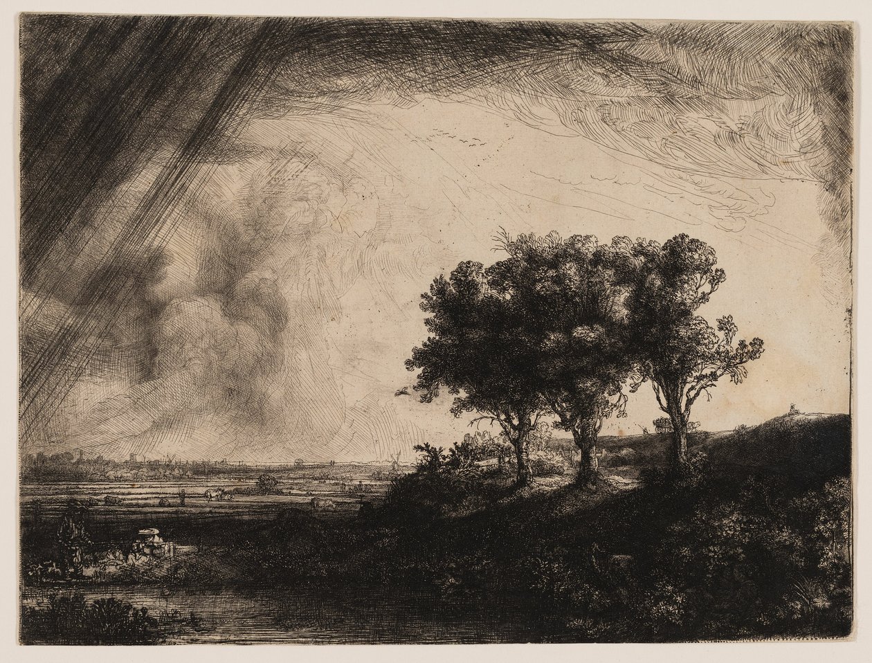 De drie bomen door Rembrandt van Rijn