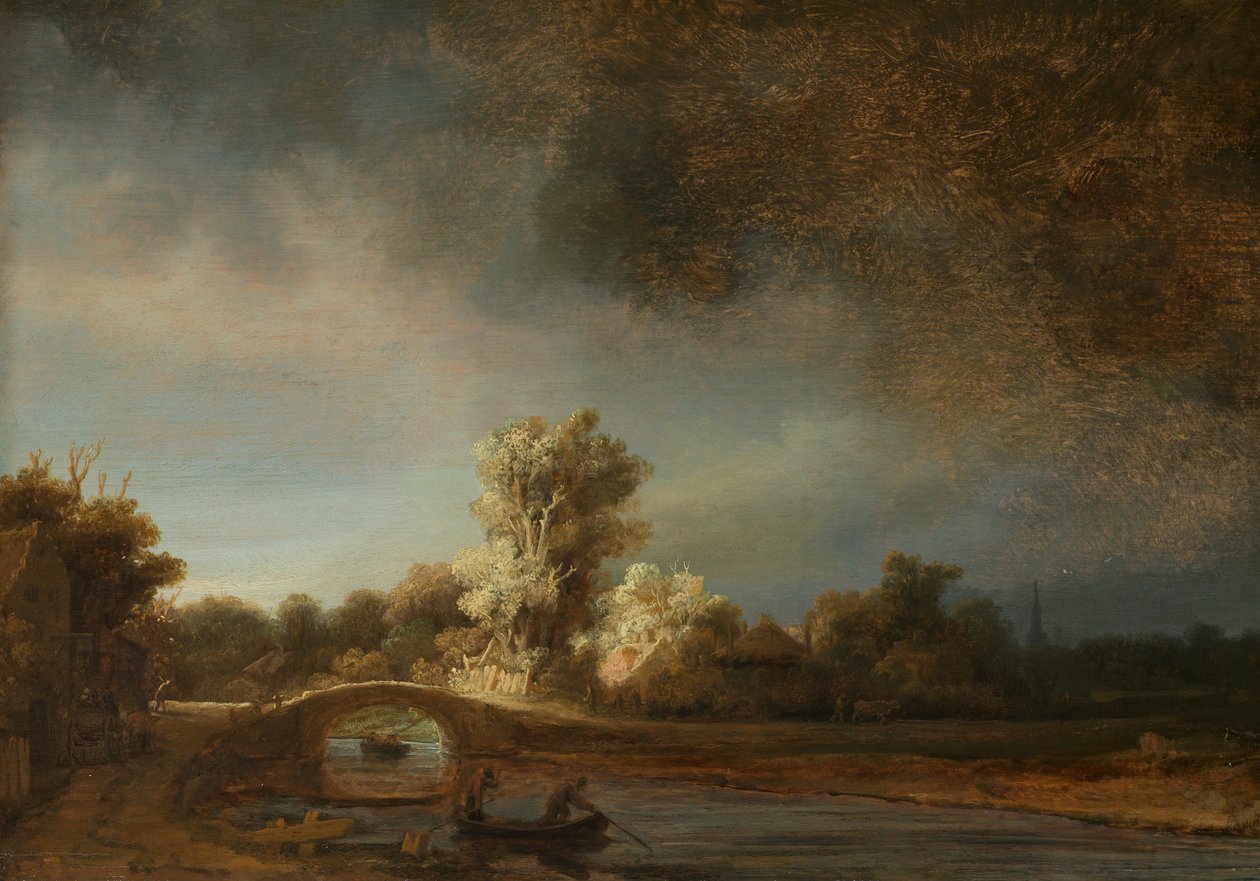 De stenen brug door Rembrandt van Rijn